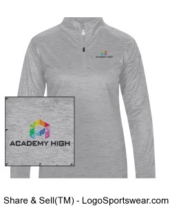 Badger Graphite Tonal Blend Ladies 1/4 Zip Pullover with Embroidered Academy High Logo Design Zoom